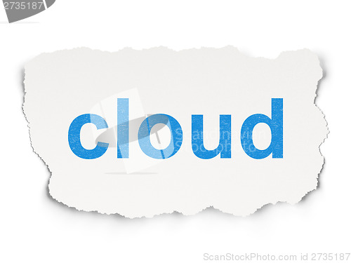 Image of Cloud computing concept: Cloud on Paper background