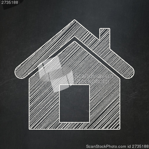 Image of Security concept: Home on chalkboard background