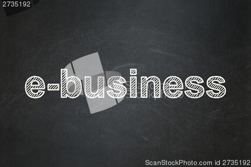 Image of Finance concept: E-business on chalkboard background