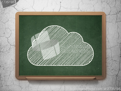 Image of Cloud technology concept: Cloud on chalkboard background