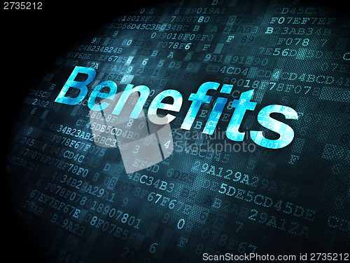 Image of Business concept: Benefits on digital background