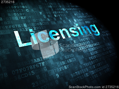 Image of Law concept: Licensing on digital background