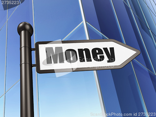 Image of Business concept: sign Money on Building background