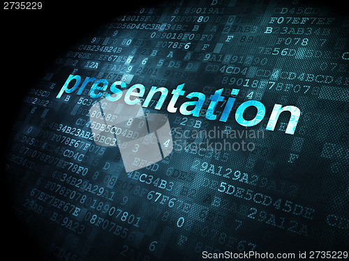 Image of Advertising concept: Presentation on digital background