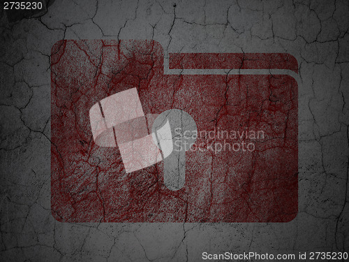 Image of Finance concept: Folder With Keyhole on grunge wall background