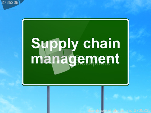 Image of Marketing concept: Supply Chain Management on road sign