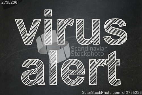 Image of Security concept: Virus Alert on chalkboard background