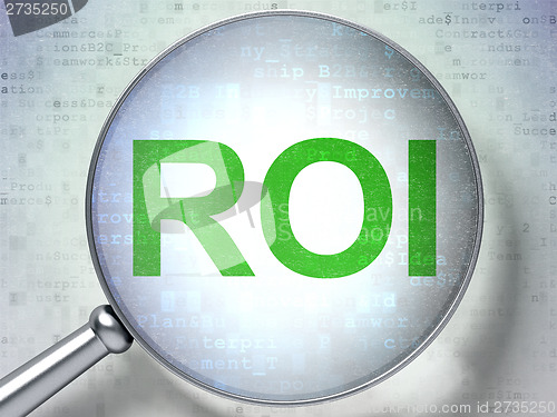 Image of Business concept: ROI with optical glass