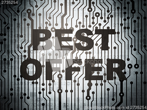 Image of Finance concept: circuit board with Best Offer