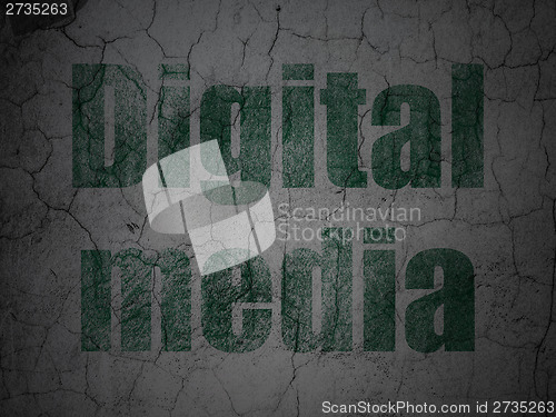 Image of Marketing concept: Digital Media on grunge wall background