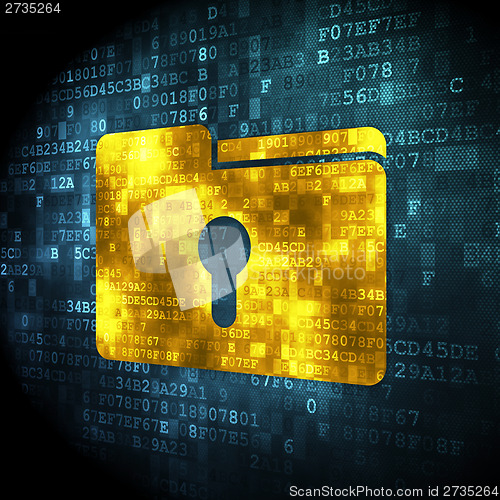 Image of Finance concept: Folder With Keyhole on digital background