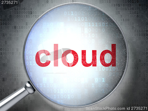 Image of Cloud computing concept: Cloud with optical glass