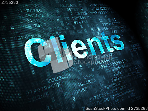 Image of Finance concept: Clients on digital background
