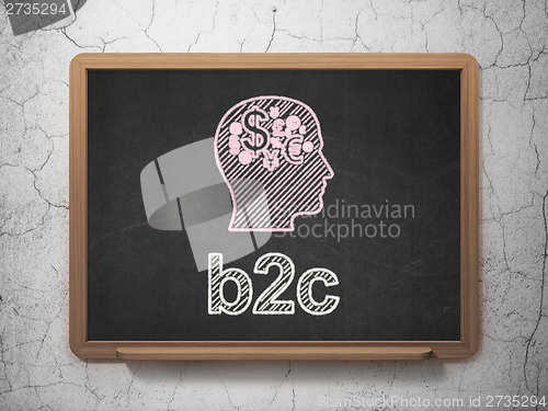 Image of Business concept: Head With Finance Symbol and B2c