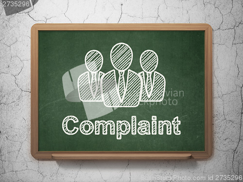 Image of Law concept: Business People and Complaint on chalkboard