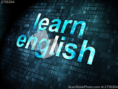 Image of Education concept: Learn English on digital background