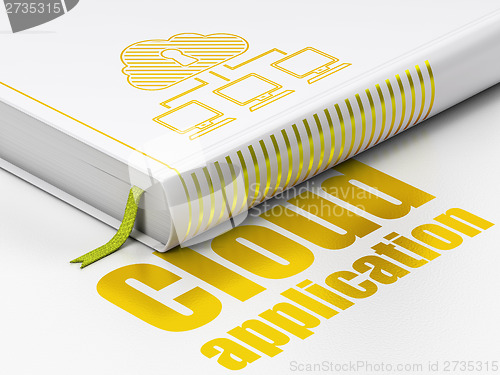 Image of Cloud technology concept: book with Cloud Network