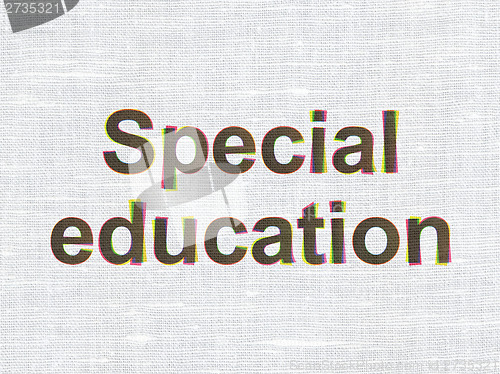 Image of Education concept: Special Education on fabric background