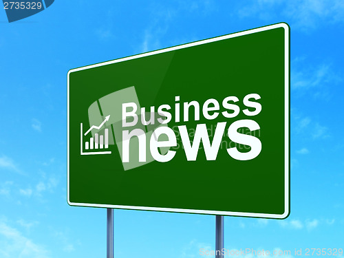 Image of News concept: Business News and Growth Graph on road sign