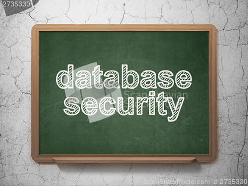 Image of Safety concept: Database Security on chalkboard background