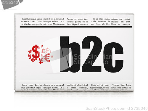 Image of Finance concept: newspaper with B2c and Finance Symbol