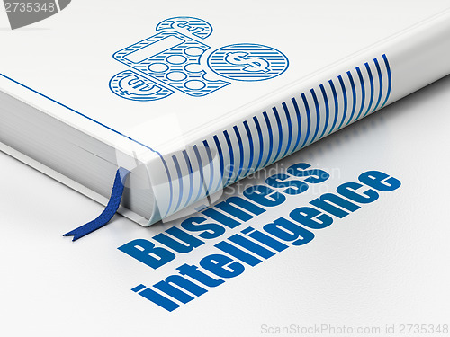 Image of Finance concept: book with Calculator, Business Intelligence