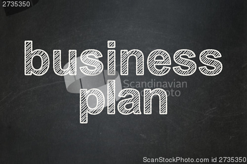 Image of Business concept: Business Plan on chalkboard background