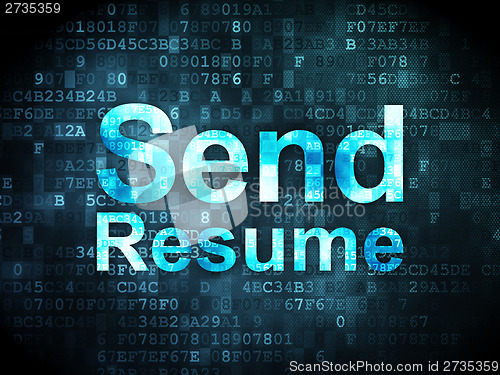 Image of Finance concept: Send Resume on digital background