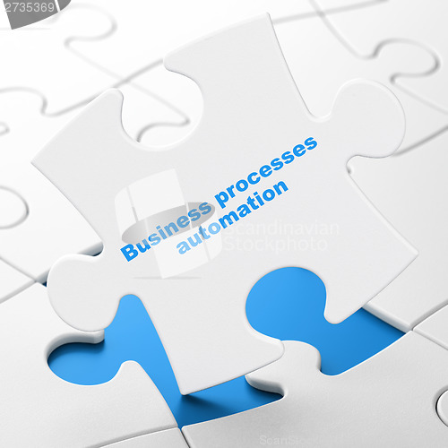 Image of Finance concept: Business Processes Automation on puzzle