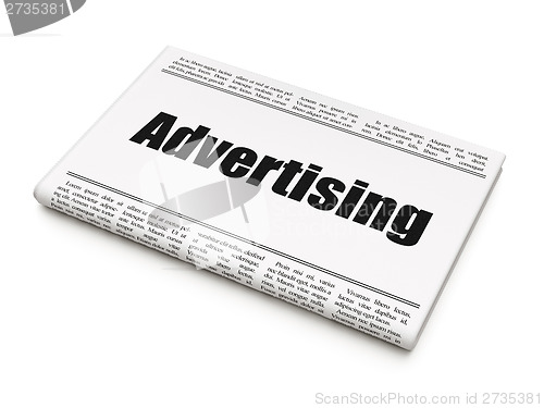 Image of Marketing concept: newspaper headline Advertising