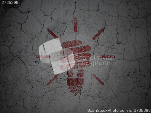 Image of Business concept: Energy Saving Lamp on grunge wall background