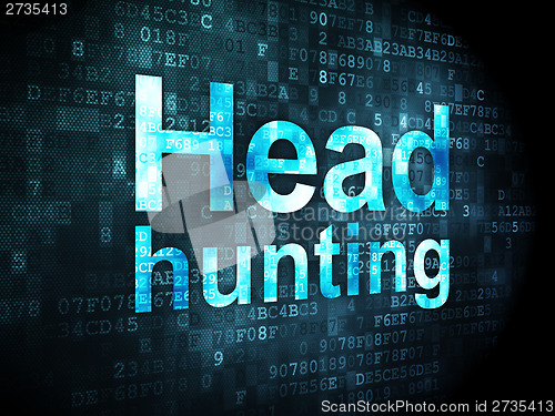 Image of Business concept: Head Hunting on digital background