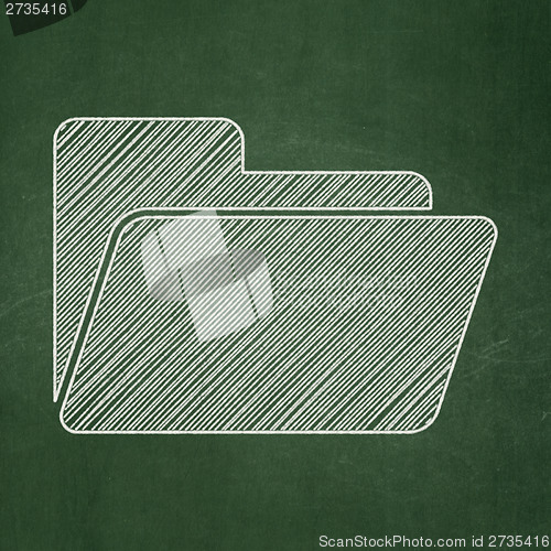 Image of Business concept: Folder on chalkboard background