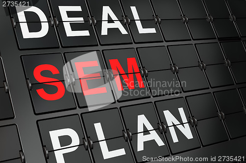 Image of Business concept: SEM on airport board background