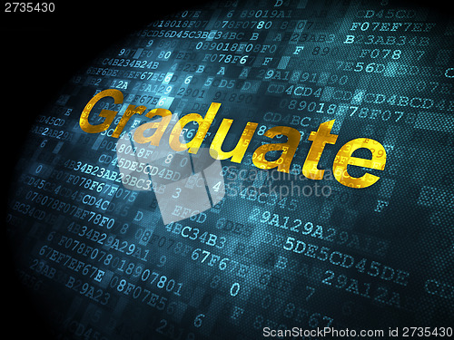 Image of Education concept: Graduate on digital background