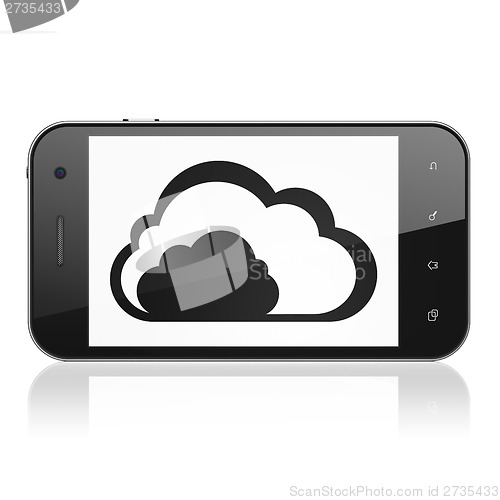 Image of Cloud technology concept: Cloud on smartphone
