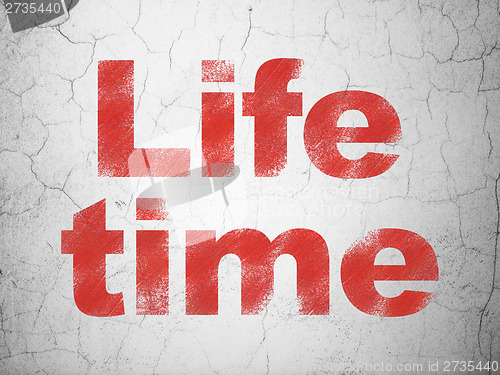 Image of Time concept: Life Time on wall background