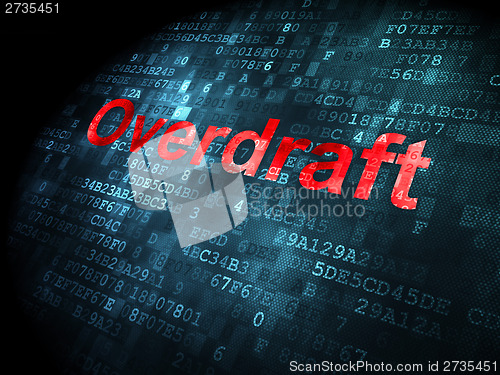 Image of Business concept: Overdraft on digital background