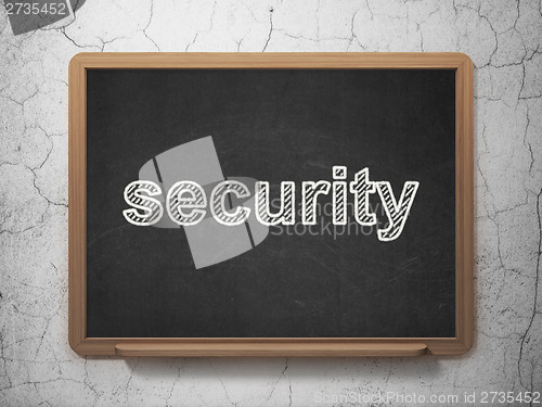 Image of Privacy concept: Security on chalkboard background
