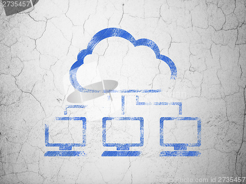 Image of Cloud computing concept: Cloud Network on wall background