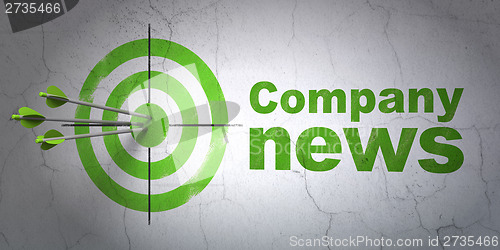 Image of News concept: target and Company News on wall background