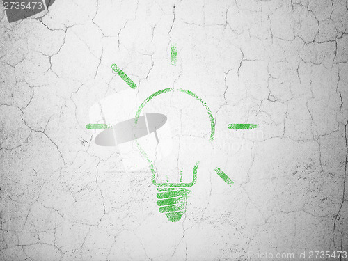 Image of Business concept: Light Bulb on wall background