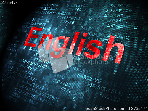 Image of Education concept: English on digital background