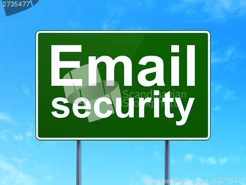 Image of Privacy concept: Email Security on road sign background