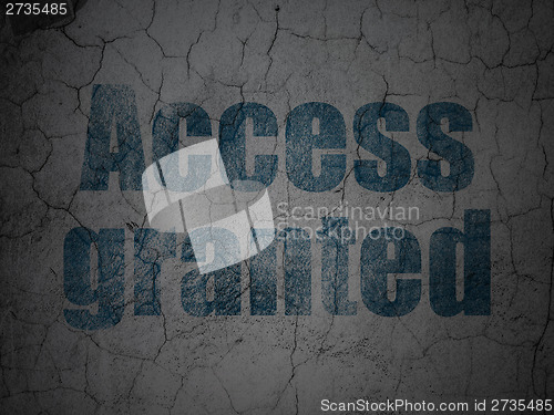 Image of Privacy concept: Access Granted on grunge wall background