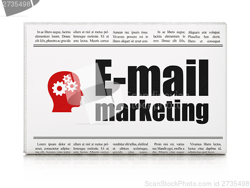 Image of Marketing concept: newspaper with E-mail Marketing