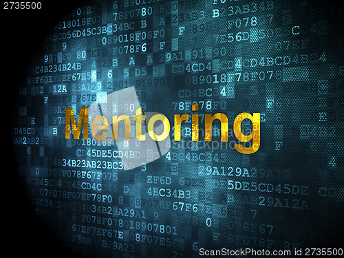 Image of Education concept: Mentoring on digital background