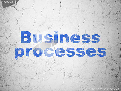 Image of Business concept: Business Processes on wall background