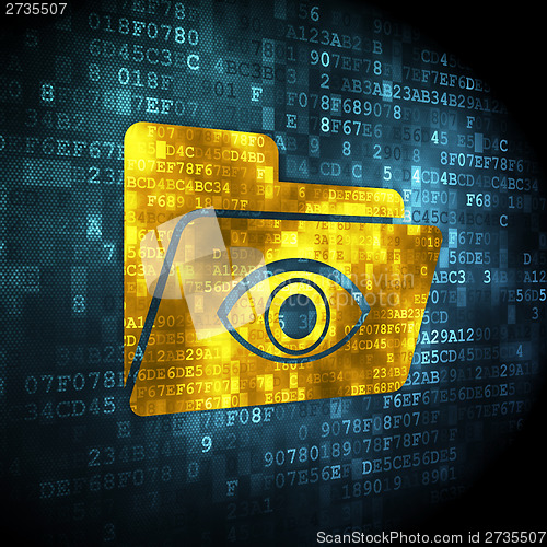 Image of Finance concept: Folder With Eye on digital background