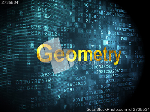 Image of Education concept: Geometry on digital background